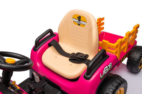 Batteridriven lektraktor för barn rosa BBH-030