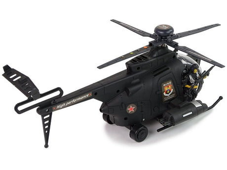 Batteridriven militärhelikopter leksak med ljus, 2 soldater, 3+ år