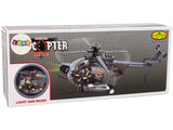 Batteridriven militärhelikopter leksak med ljus, 2 soldater, 3+ år