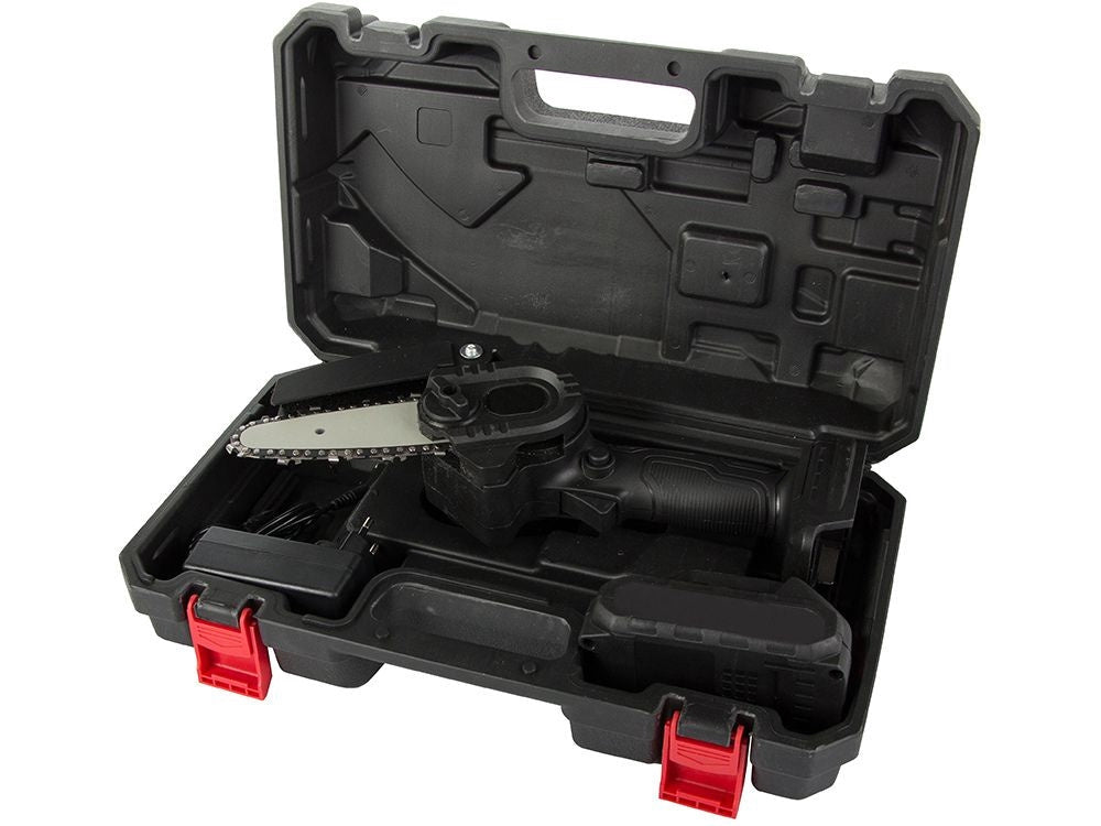 Batteridriven minikedjesåg 6 tum 21V 1,5Ah med batteri, laddare & case