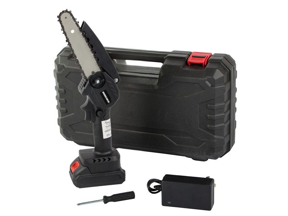 Batteridriven minikedjesåg 6 tum 21V 1,5Ah med batteri, laddare & case