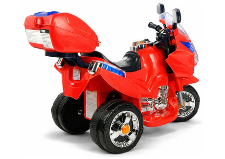 Batteridriven trehjulig barnmotorcykel 6V 4,5Ah röd med LED 3+