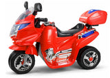 Batteridriven trehjulig barnmotorcykel 6V 4,5Ah röd med LED 3+