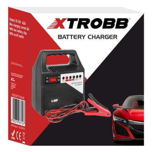 Batteriladdare 6V/12V 6A för bil och motorcykel blybatteri
