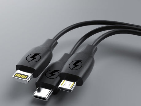 Billaddare USB-C + USB-A 45 W 12-24 V med LCD och 3-i-1 kabel