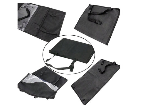 Bilorganisatör för ryggstöd med 3 fickor 50x28 cm svart