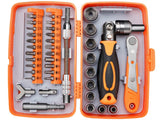 Bitsats Torx/insex/hylsor 38 delar med spärrhandtag och låda 5–14 mm