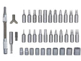 Bitsats Torx/insex/hylsor 38 delar med spärrhandtag och låda 5–14 mm