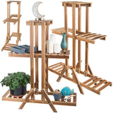 Blomsterhylla trä 3 hyllplan brun 98x85x28 cm