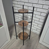 Blomsterställ 3 nivåer metall/MDF 81x27x27 cm svart/brun