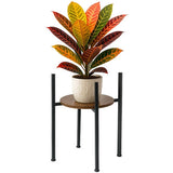 Blomsterställ i metall/MDF 40x26x26 cm svart/träfärgad, 20 kg