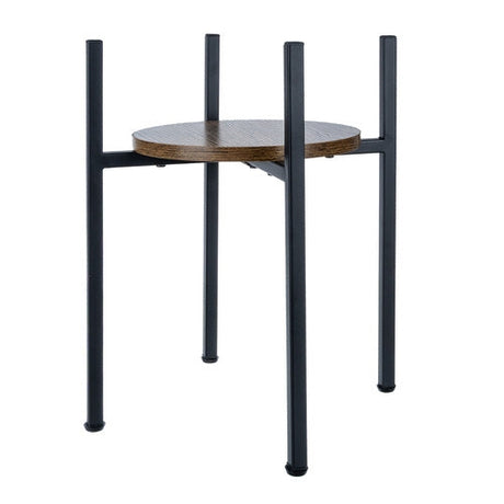Blomsterställ i metall/MDF 40x26x26 cm svart/träfärgad, 20 kg