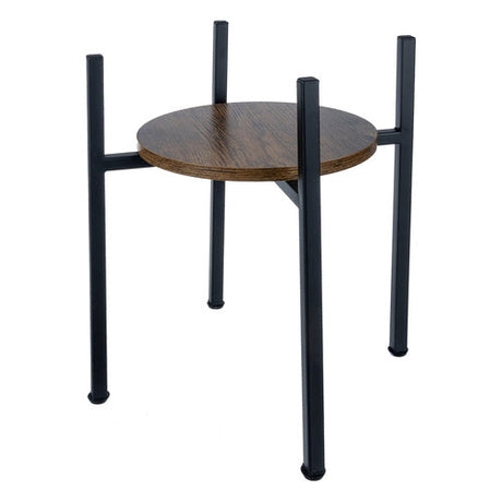 Blomsterställ i metall/MDF 40x26x26 cm svart/träfärgad, 20 kg