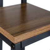 Blomsterställ växtställ 4 hyllor 69 cm MDF/järn svart/trä