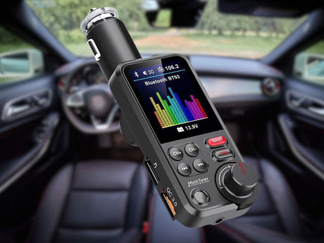 Bluetooth FM-transmitter 5.0 biladapter handsfree USB QC 3.0 12–24V