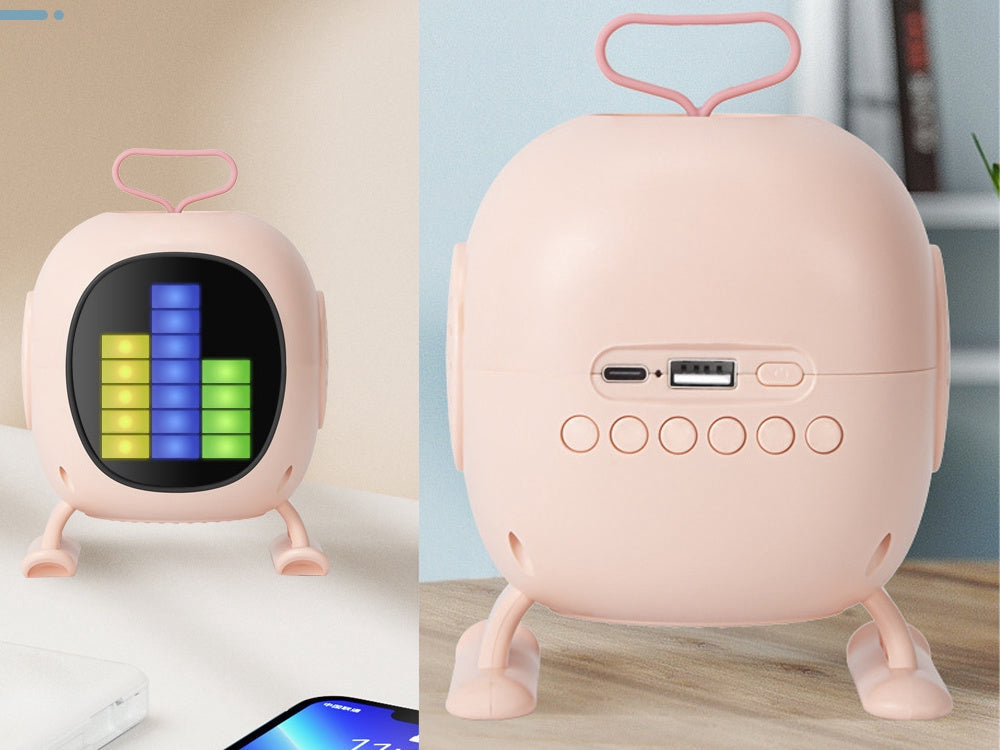 Bluetooth karaokehögtalare med mikrofon LED USB batteri färg mix