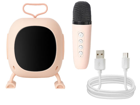 Bluetooth karaokehögtalare med mikrofon LED USB batteri färg mix
