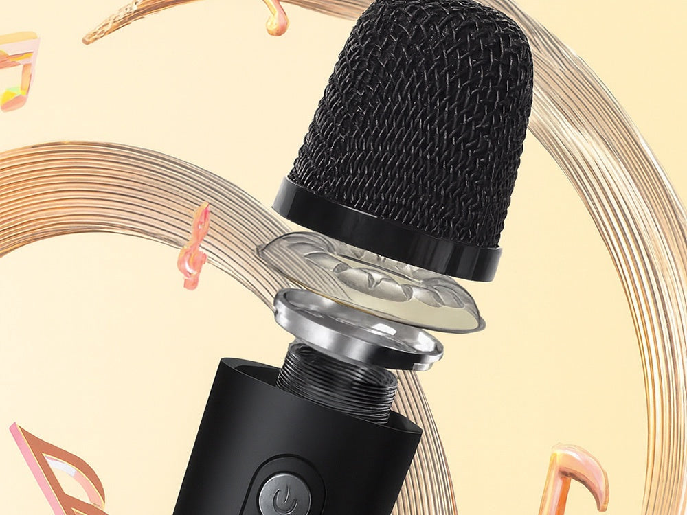 Bluetooth karaokehögtalare med mikrofon LED USB batteri färg mix