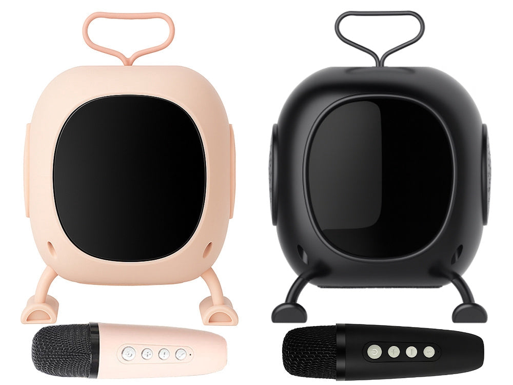 Bluetooth karaokehögtalare med mikrofon LED USB batteri färg mix