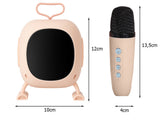 Bluetooth karaokehögtalare med mikrofon LED USB batteri färg mix