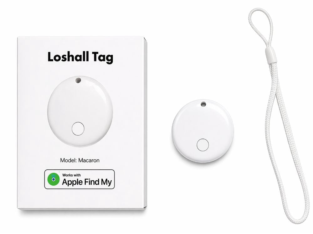 Bluetooth spårningsbricka Find My iOS för nycklar/plånbok vit Ø3 cm