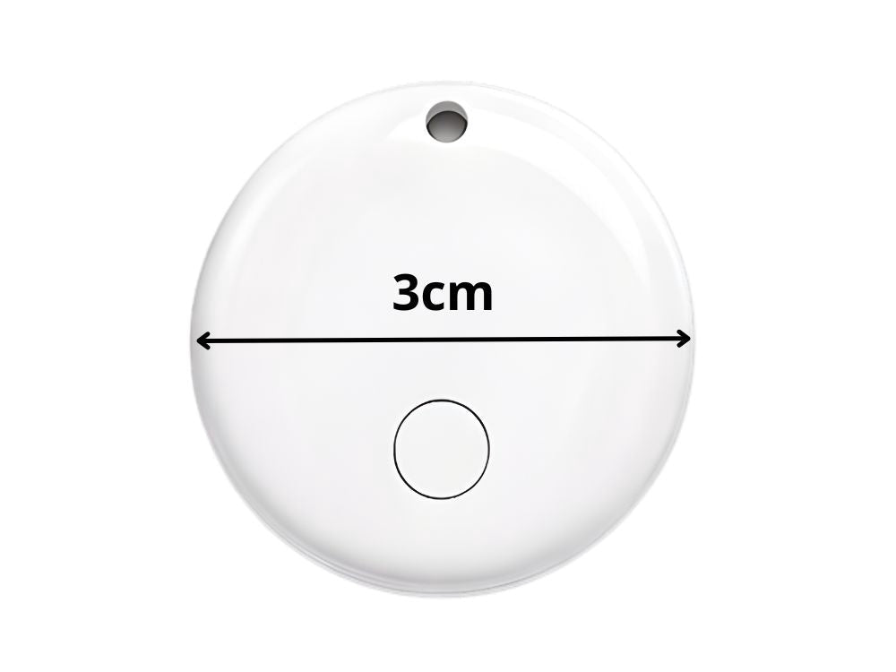 Bluetooth spårningsbricka Find My iOS för nycklar/plånbok vit Ø3 cm