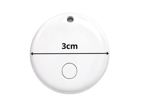 Bluetooth spårningsbricka Find My iOS för nycklar/plånbok vit Ø3 cm