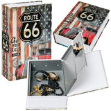 Bokgömma med nyckellås Route 66 motiv, 2 nycklar