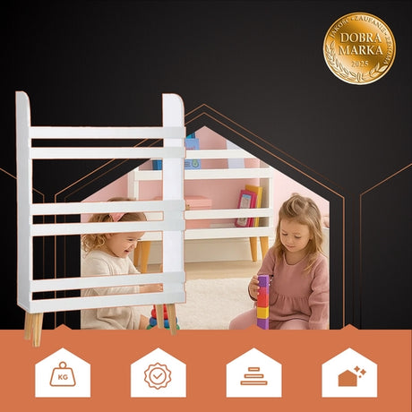 Bokhylla barn 3 hyllor MDF vit 95x50x15 cm