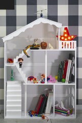 Bokhylla barn husform lekstuga XXL MDF/trä 116x82,5x30 cm