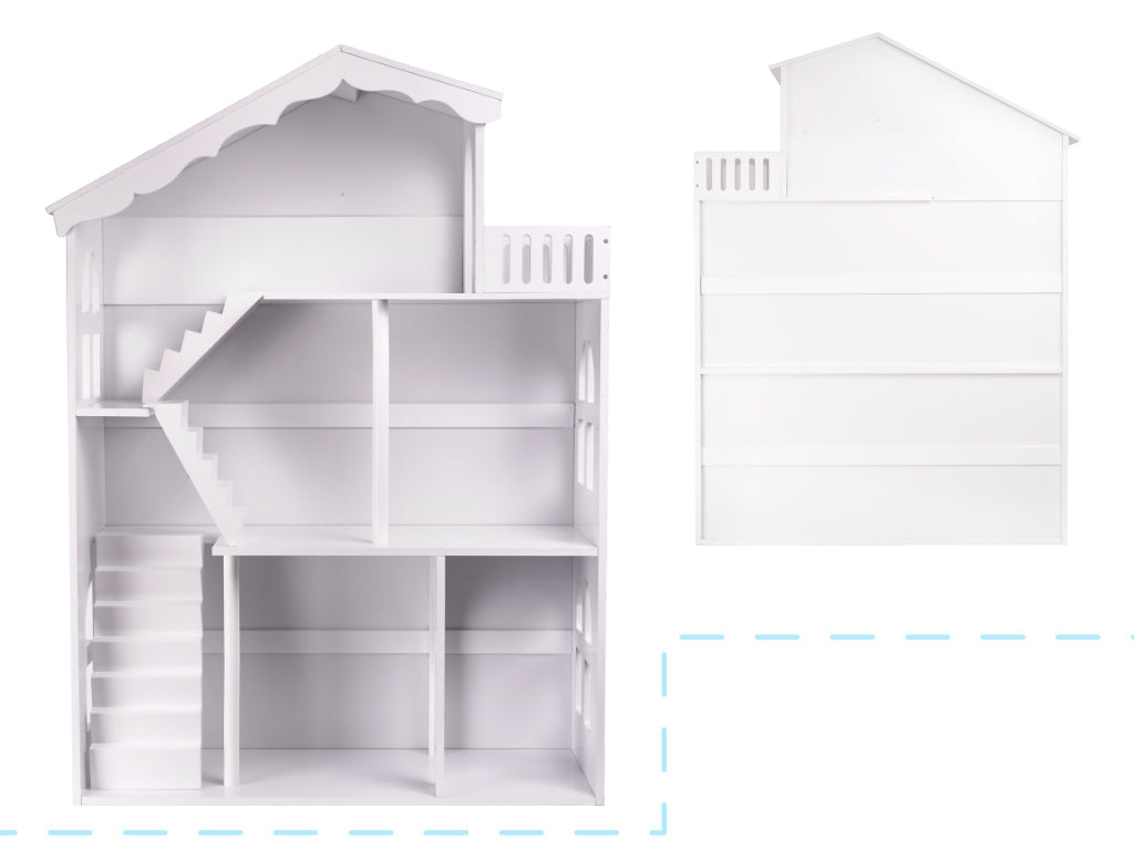 Bokhylla barn husform lekstuga XXL MDF/trä 116x82,5x30 cm