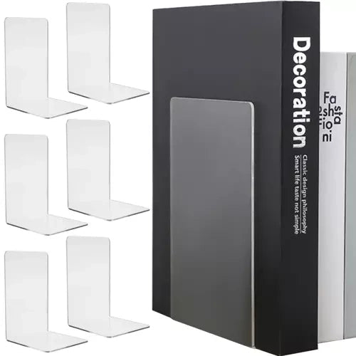 Bokstöd i transparent akryl 18,5x12x12 cm 6-pack
