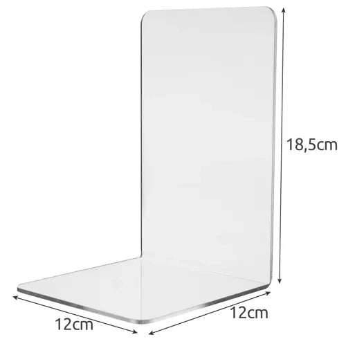 Bokstöd i transparent akryl 18,5x12x12 cm 6-pack
