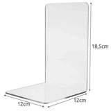 Bokstöd i transparent akryl 18,5x12x12 cm 6-pack