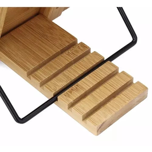 Bokställ i bambu justerbart för böcker/surfplatta/laptop 28 cm