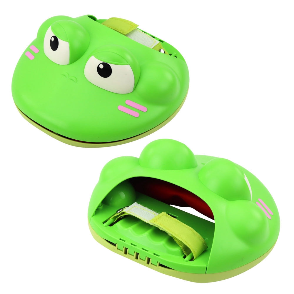 Bollfångarspel grodklor med kardborreband, set 2 grodklor + 2 bollar