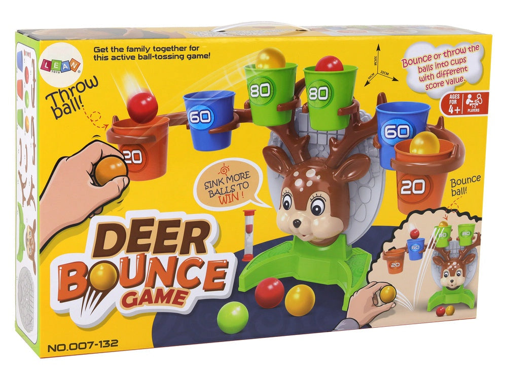 Bollkastningsspel arkad med mål och koppar, 6 bollar, timglas 4+