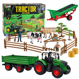Bondgårdsleksak 45 delar med traktor, lyftbart släp, djur & figurer