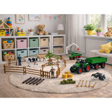 Bondgårdsleksak 45 delar med traktor, lyftbart släp, djur & figurer