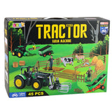 Bondgårdsleksak 45 delar med traktor, lyftbart släp, djur & figurer