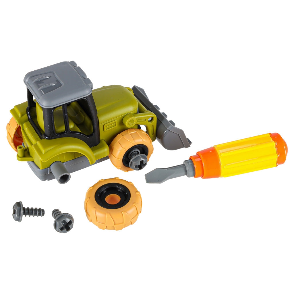Bondgårds leksaksset traktor med släp, djur & batteridriven borr 3+
