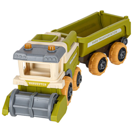 Bondgårds leksaksset traktor med släp, djur & batteridriven borr 3+