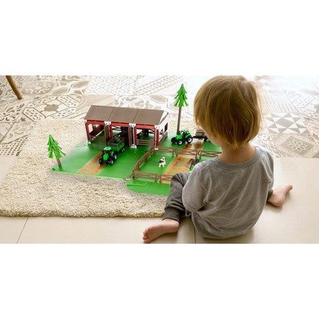 Bondgårdslekset 102 delar med djur, traktor, stall och staket