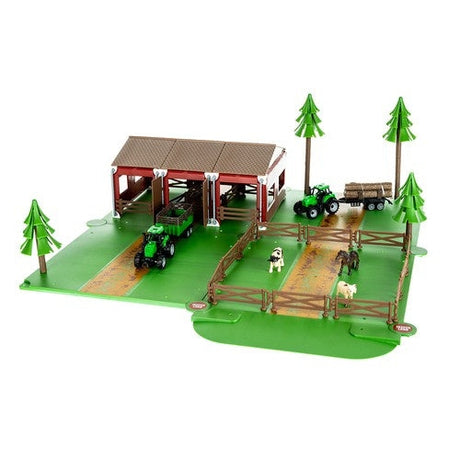 Bondgårdslekset 102 delar med djur, traktor, stall och staket