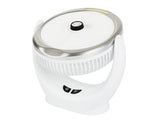 Bordfläkt 14,5 cm med LED-lampa uppladdningsbar USB vit/silver