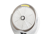 Bordfläkt 14,5 cm med LED-lampa uppladdningsbar USB vit/silver