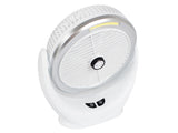 Bordfläkt 14,5 cm med LED-lampa uppladdningsbar USB vit/silver