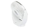 Bordfläkt 14,5 cm med LED-lampa uppladdningsbar USB vit/silver