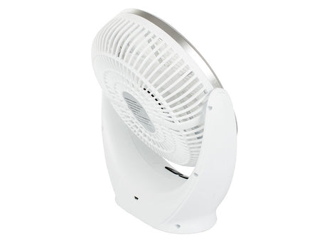 Bordfläkt 14,5 cm med LED-lampa uppladdningsbar USB vit/silver