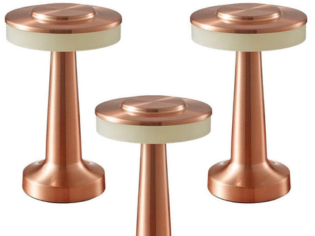 Bordslampa LED 3W dimbar 3 ljuslägen uppladdningsbar koppar 20 cm
